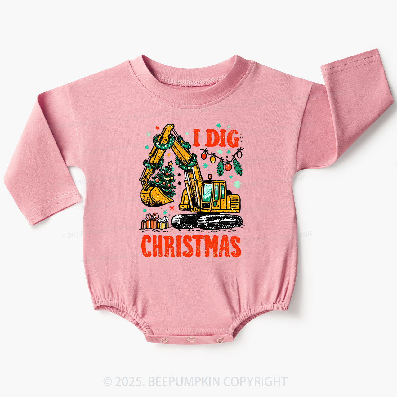 I Dig Christmas Baby Bubble Romper Beepumpkin