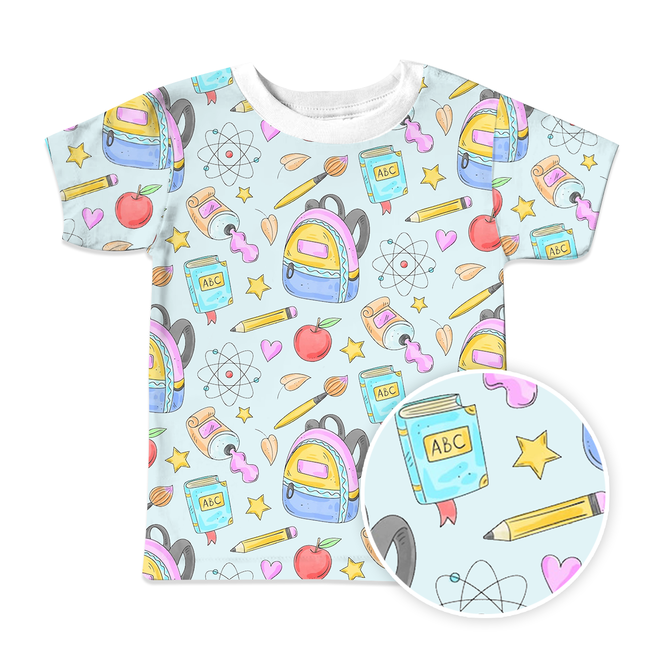 Watercolor Pen School Bag All Over Print Kids Tees