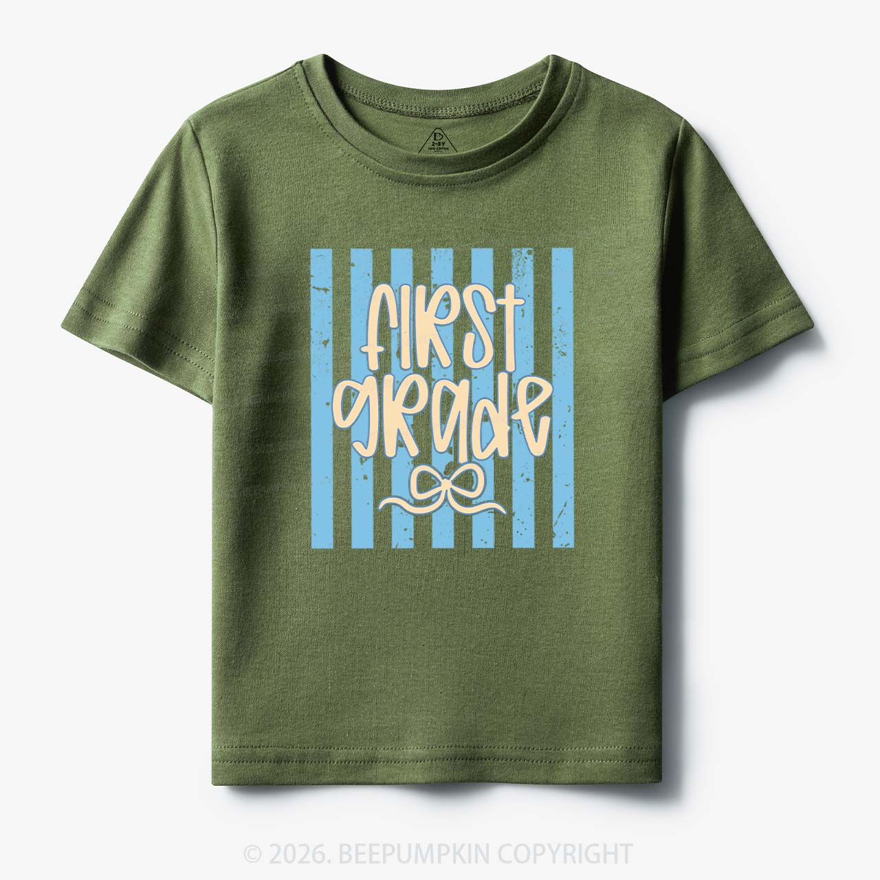 Colorful Stripes First Grade Cutie Bow Toddler&Kid's Tees