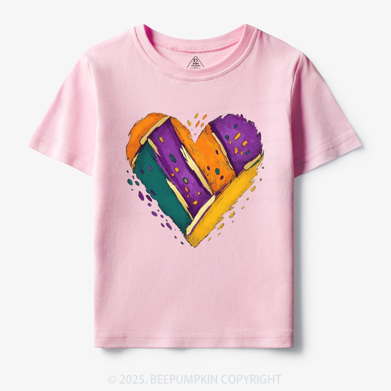 Mardi Gras Heart Toddler&Kid's Tees Beepumpkin