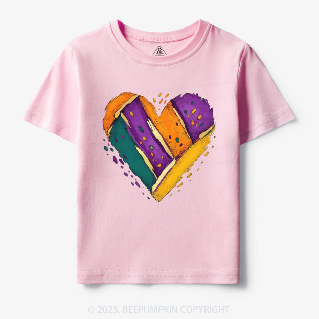 Mardi Gras Heart Toddler&Kid's Tees Beepumpkin