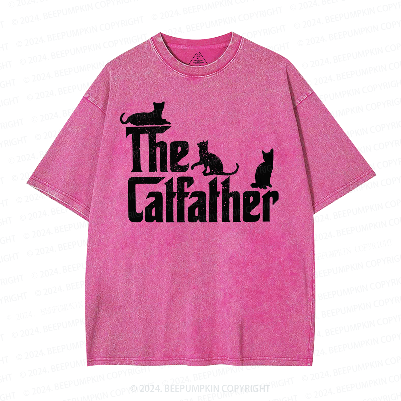 The Original Cat Father Dad Washed T-Shirts 