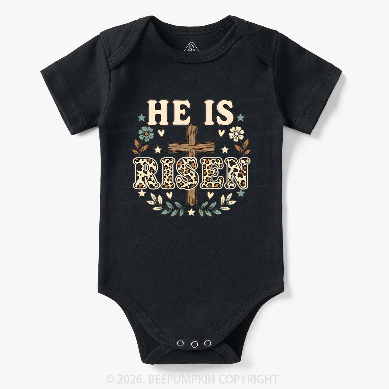 Wild Faith Leopard Cross Baby Bodysuit
