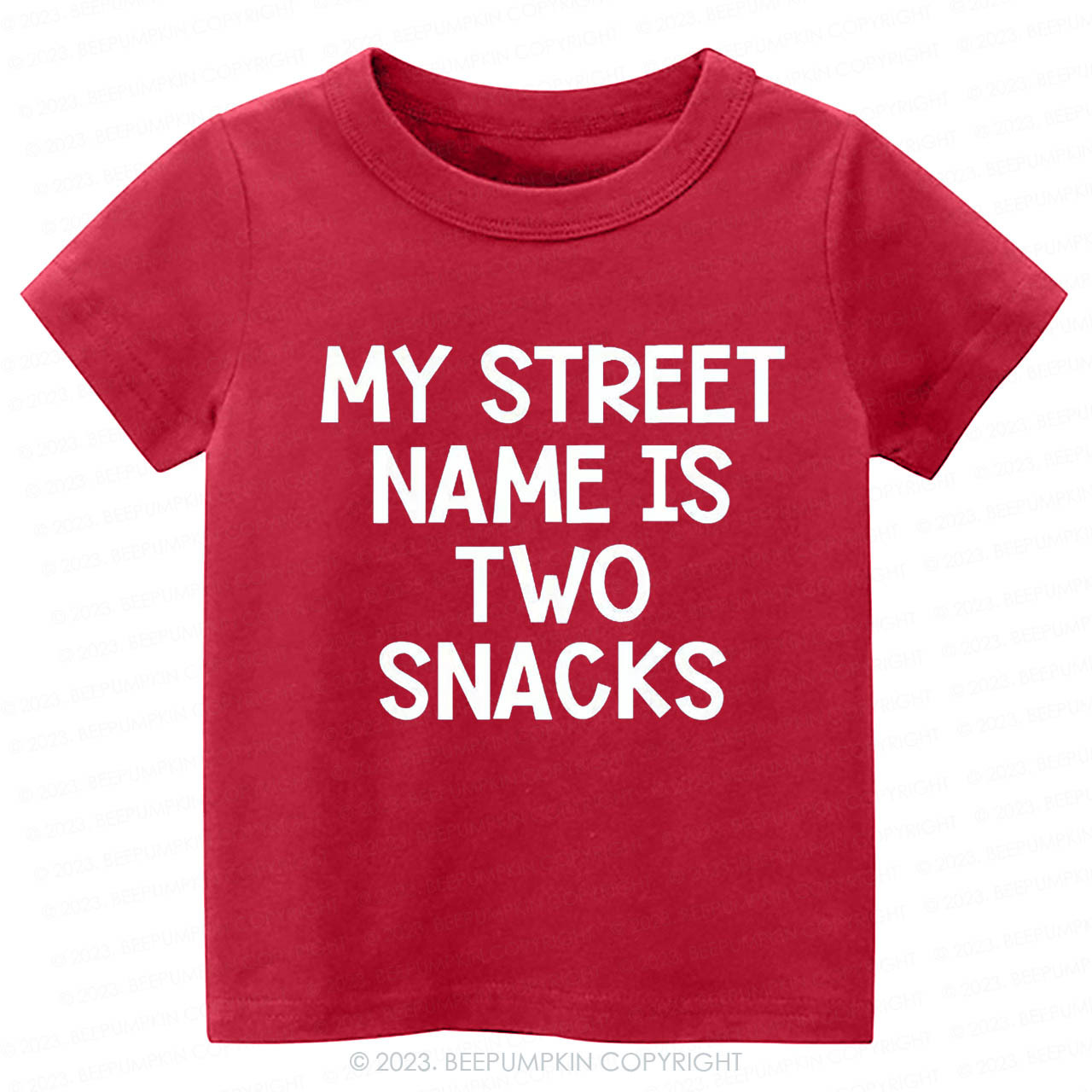 My Street Name Is Two Snacks Kids Shirt