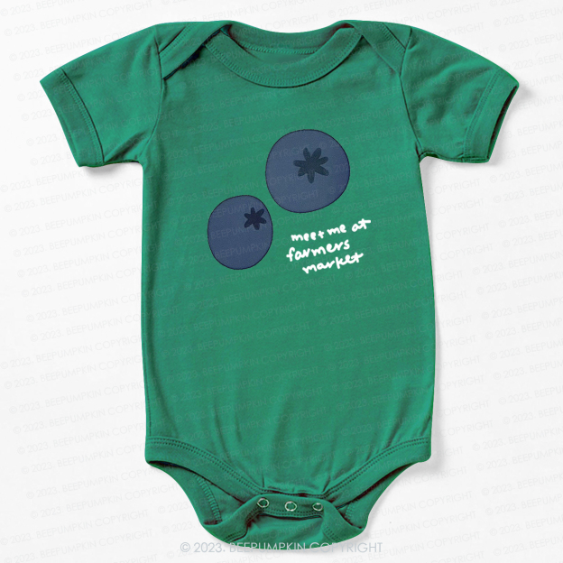 Blueberry Puff Farmers Market Fruit Bodysuit For Baby