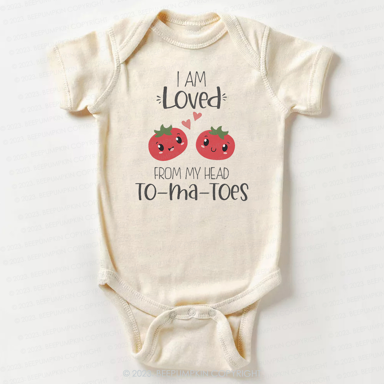 I Am Loved From My Head Tomatoes Bodysuit For Baby