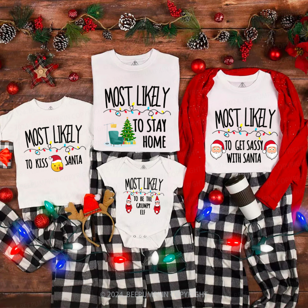 Dog Tank Most Likely To Funny Christmas Shirt For Family Beepumpkin