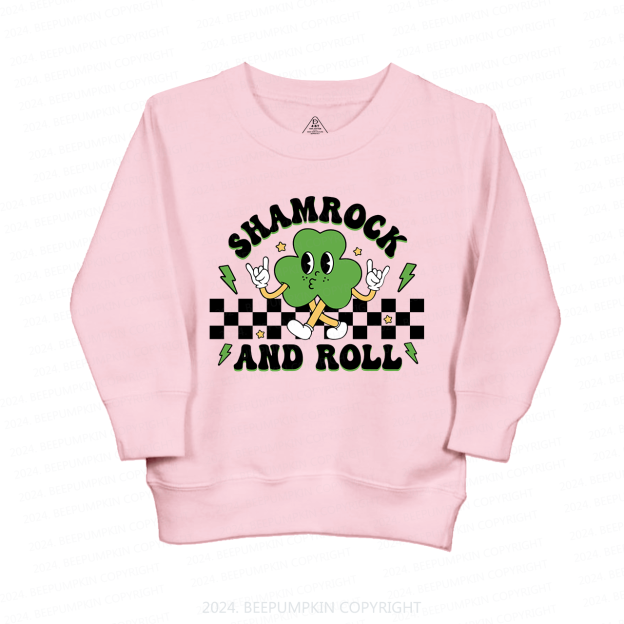 Shamrock And Roll St.Patricks Day Kids Sweatshirt