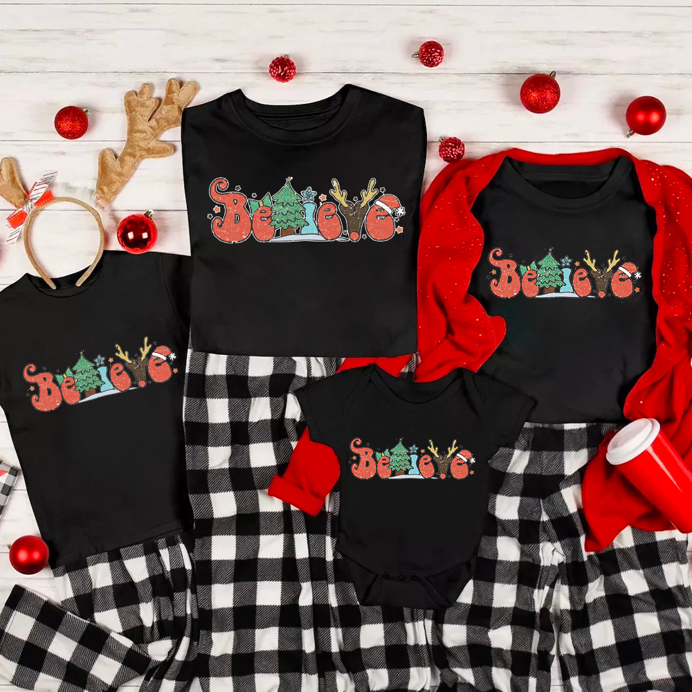 Merry Christmas Believe Family Matching Shirt