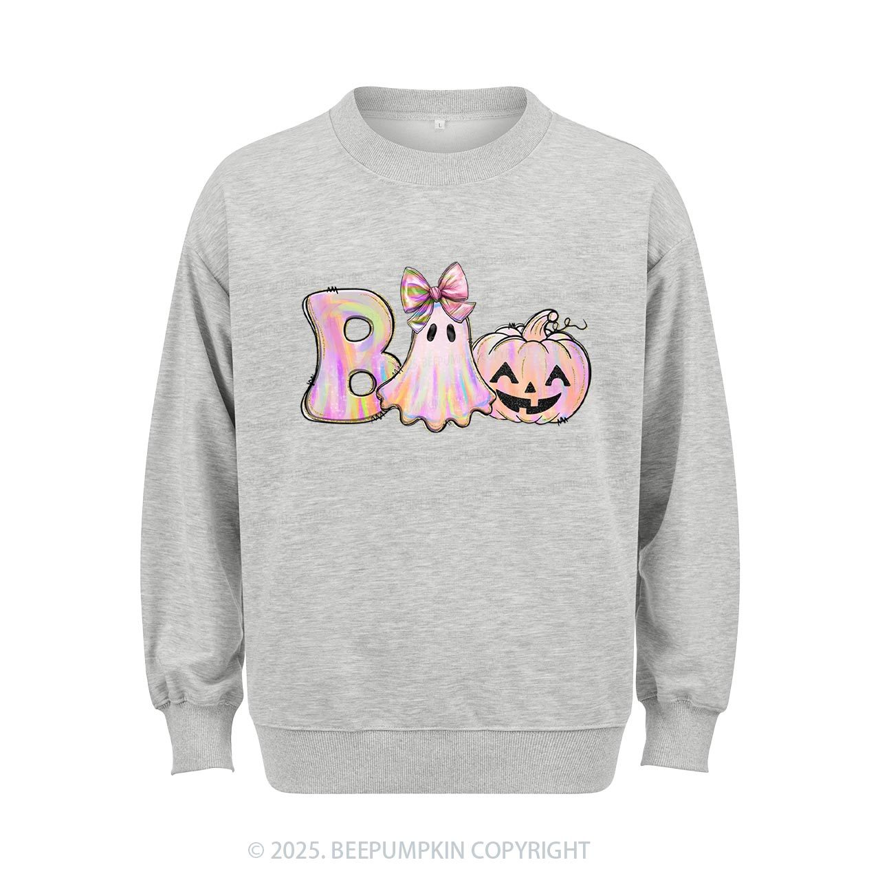 Halloween Iridescent Ghost Pumpkin Sweatshirt Beepumpkin