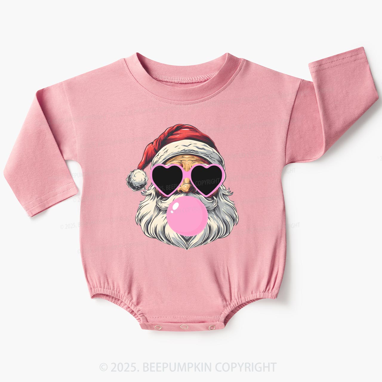 Santa Claus Blowing Bubbles Christmas Baby Bubble Romper Beepumpkin