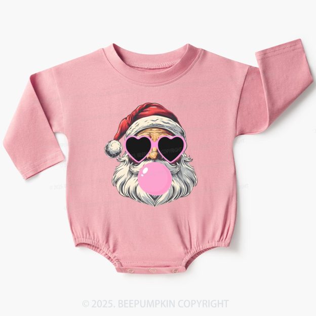 Santa Claus Blowing Bubbles Christmas Baby Bubble Romper Beepumpkin