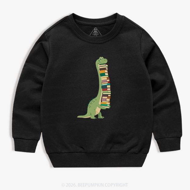 Cute Dinosaur Book Lover Kid's Sweatshirt