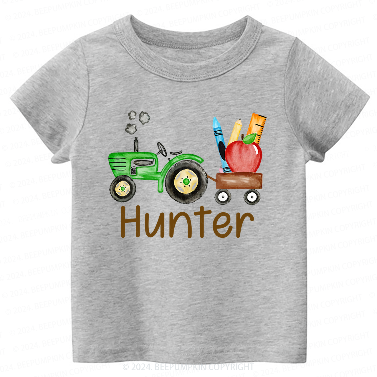 Personalized Name Farm Tractor Back To School T-shirt