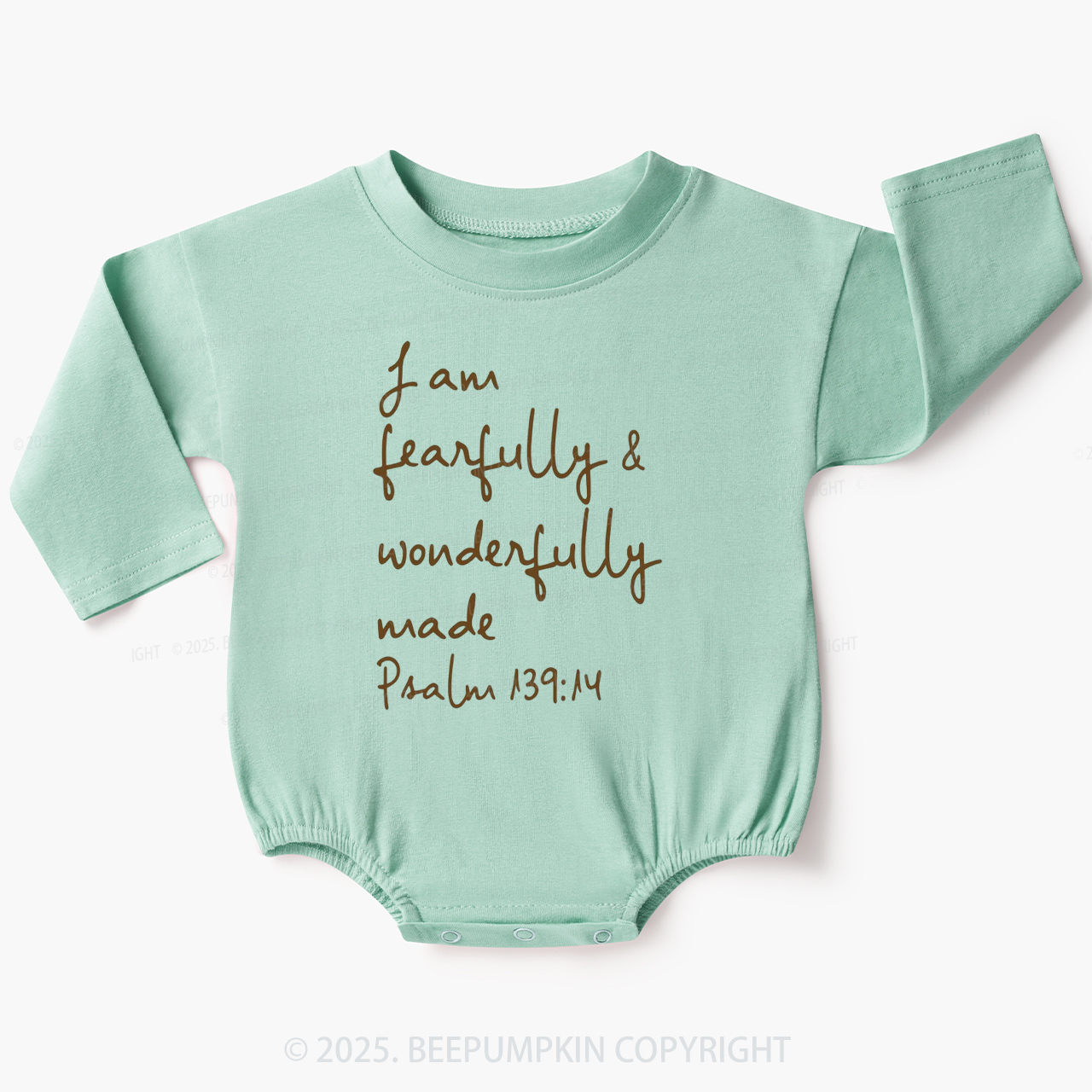 I Am Fearfully And Wonderfully Made Jesus Baby Bubble Romper Beepumpkin