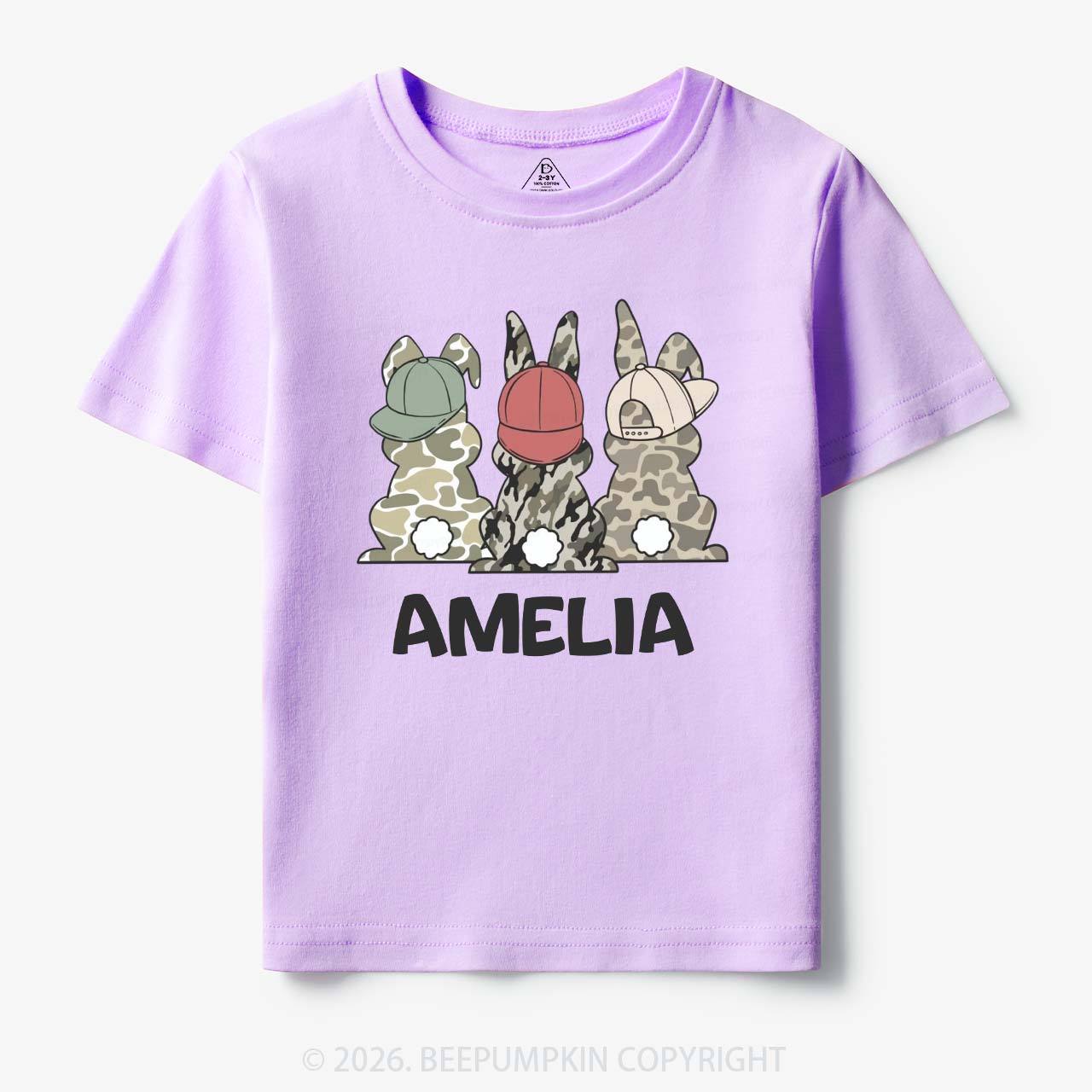 Personalized Camo Easter Bunny Toddler&Kid's Tees