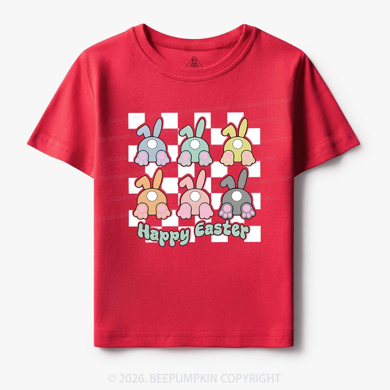 Happy Easter Bunnies Checkered Toddler&Kid's Tees