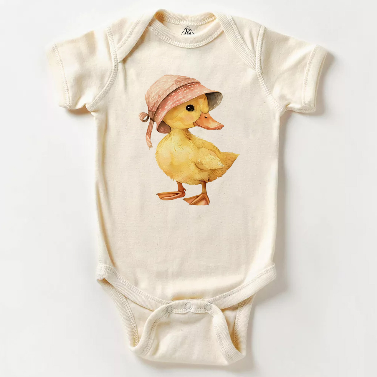 Baby Duck Pink Hat Bodysuit Beepumpkin