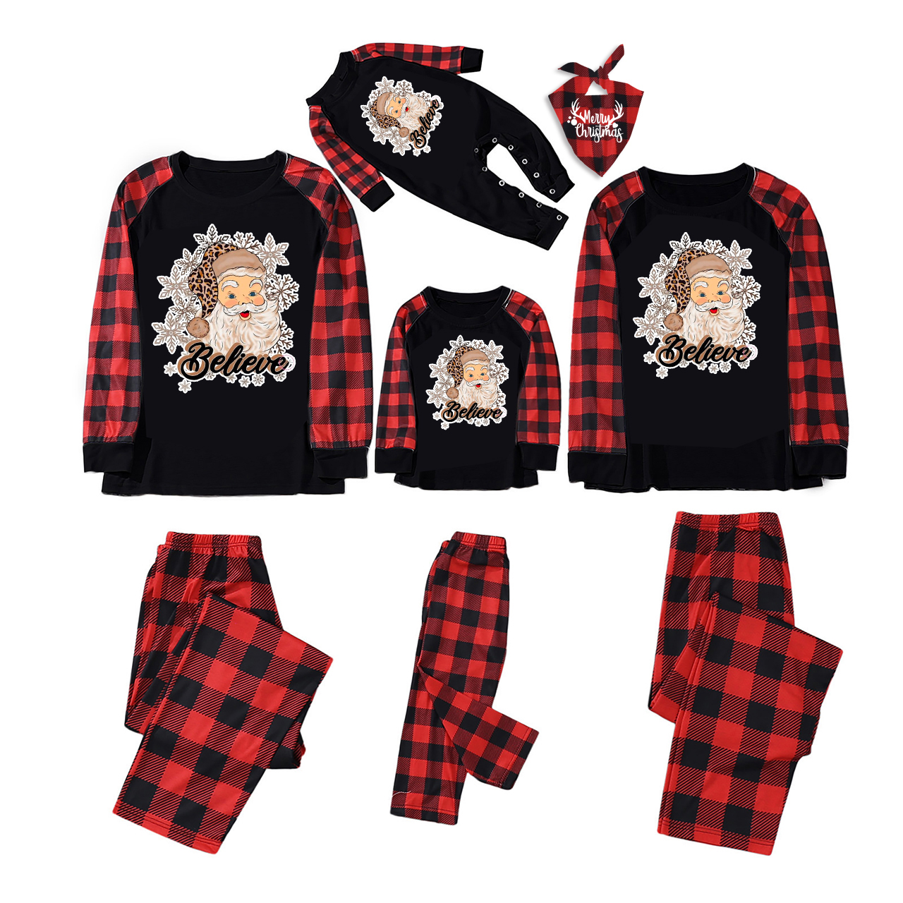 Believe Santa Christmas Family Matching Pajamas