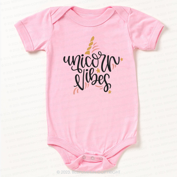 Unicorn Vibes Birthday Party Bodysuit For Baby
