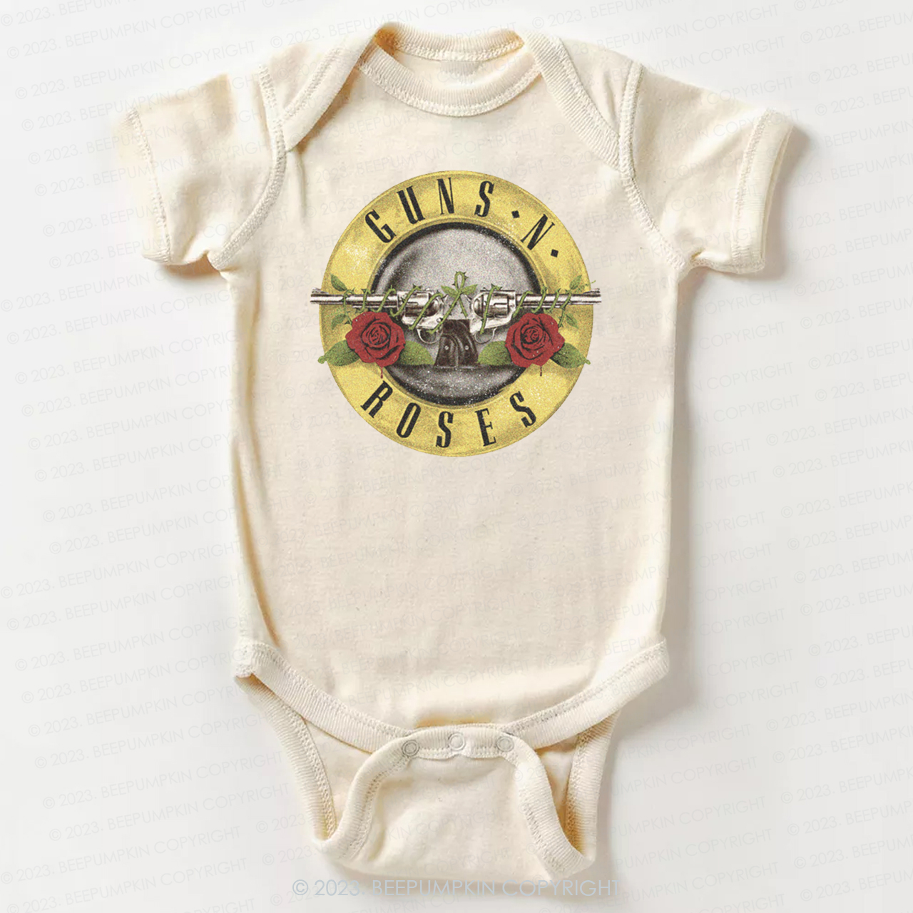 Retro Guns And Roses Bodysuit For Baby