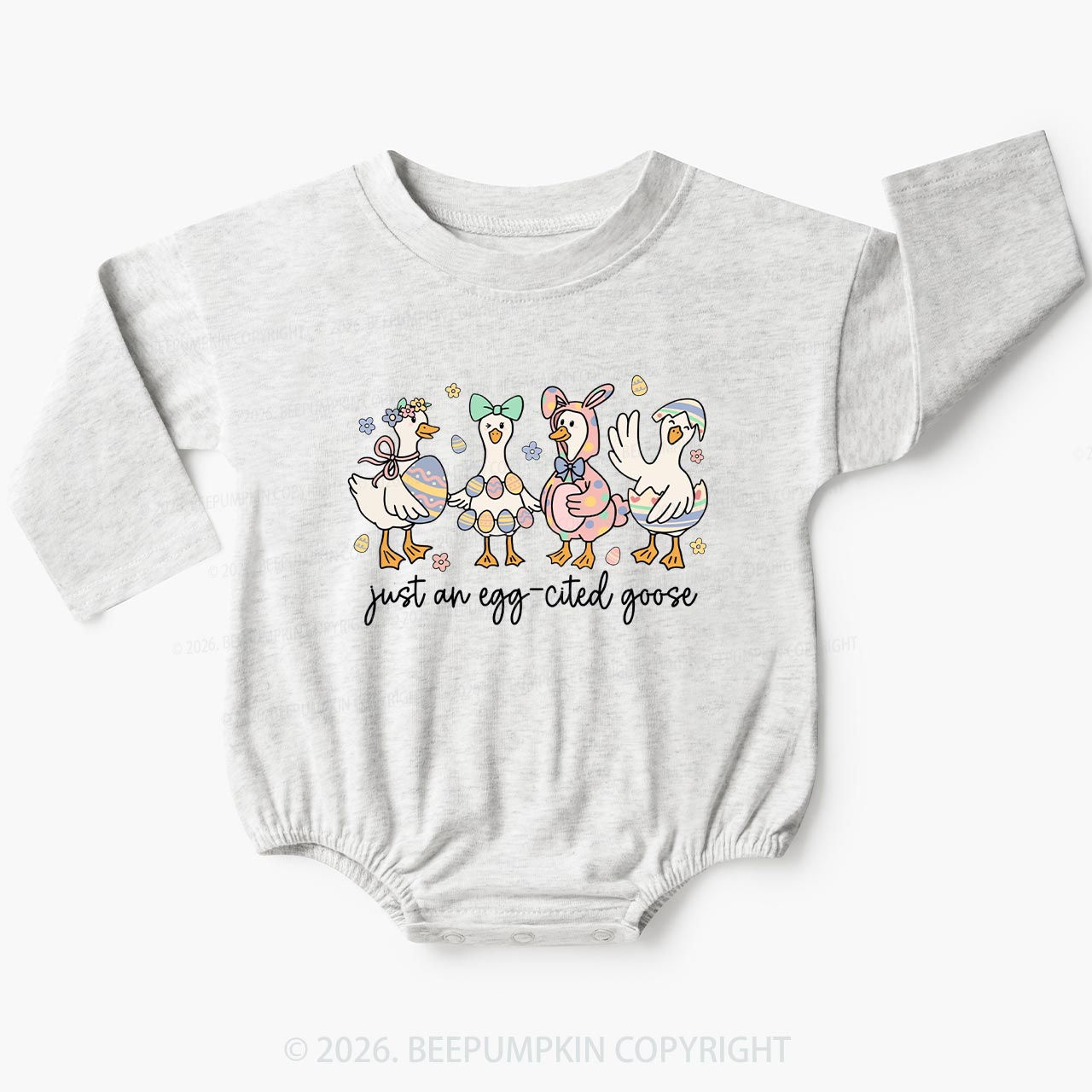 Just an Egg-cited Goose Happy Easter Baby Bubble Romper