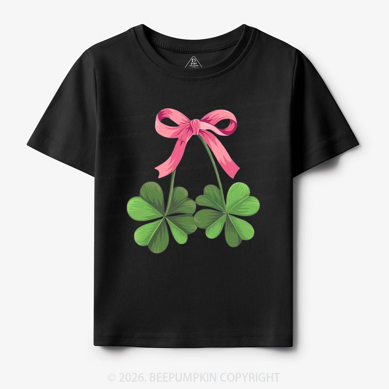 Lucky Shamrock Bow St Patrick's Day Toddler&Kid's Tees Beepumpkin