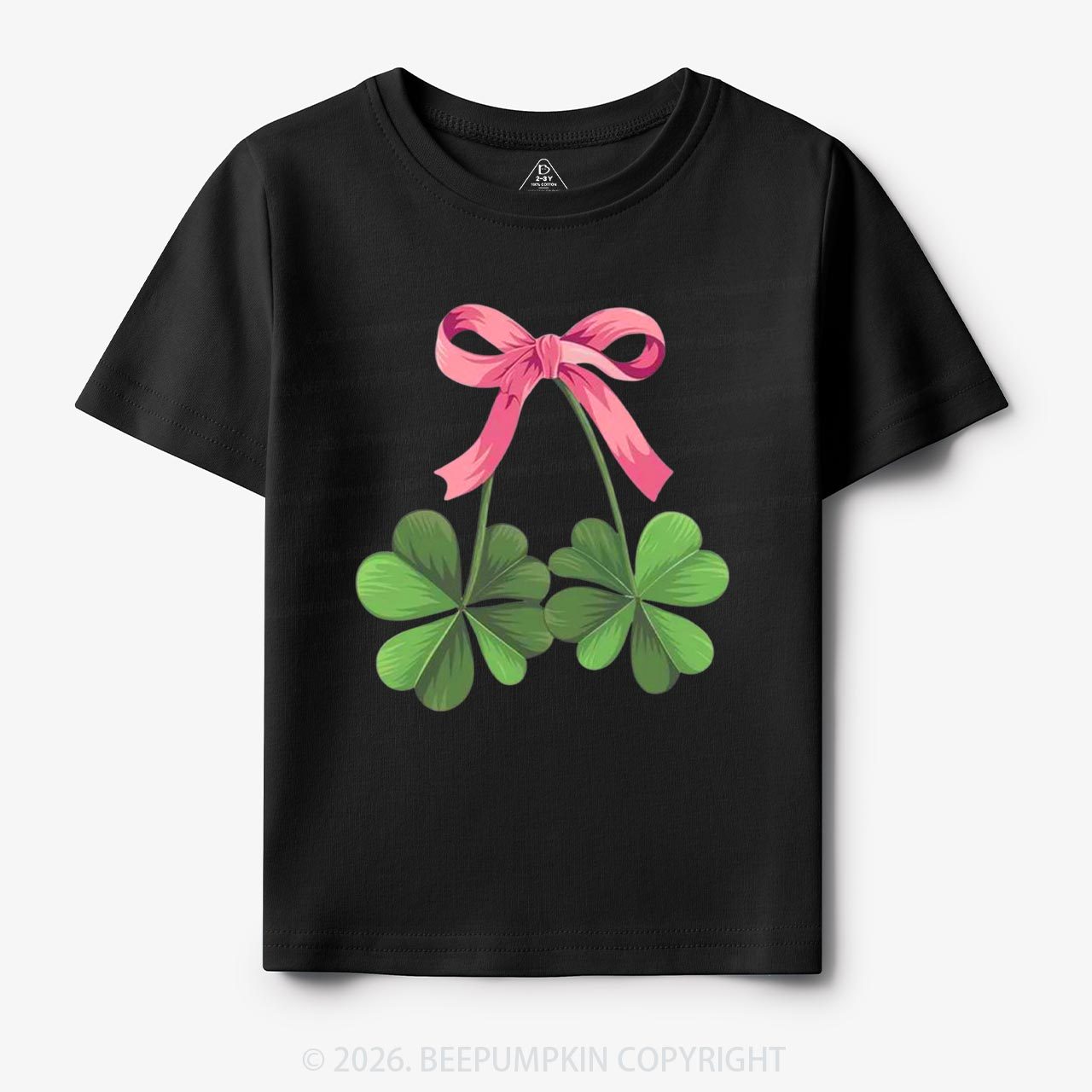 Lucky Shamrock Bow St Patrick's Day Toddler&Kid's Tees Beepumpkin