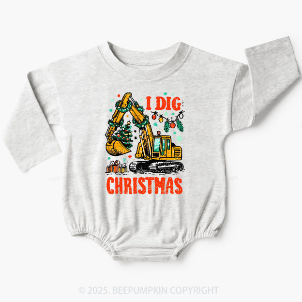 I Dig Christmas Baby Bubble Romper Beepumpkin