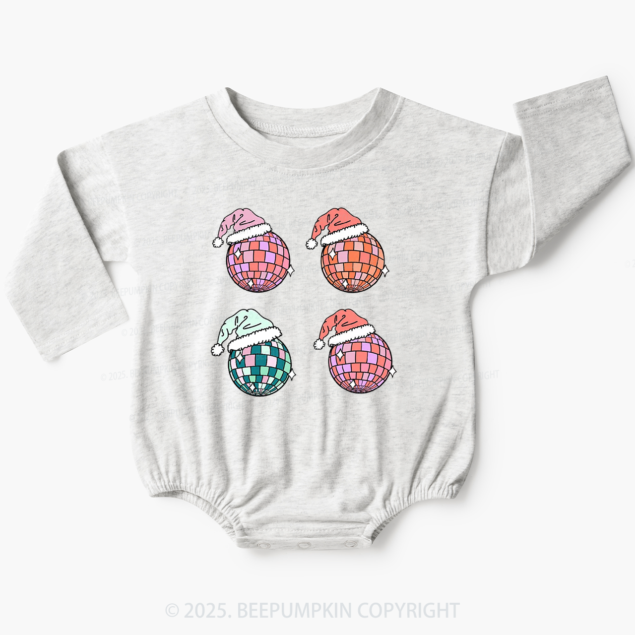 Santa’s Disco Ball Baby Bubble Romper Beepumpkin
