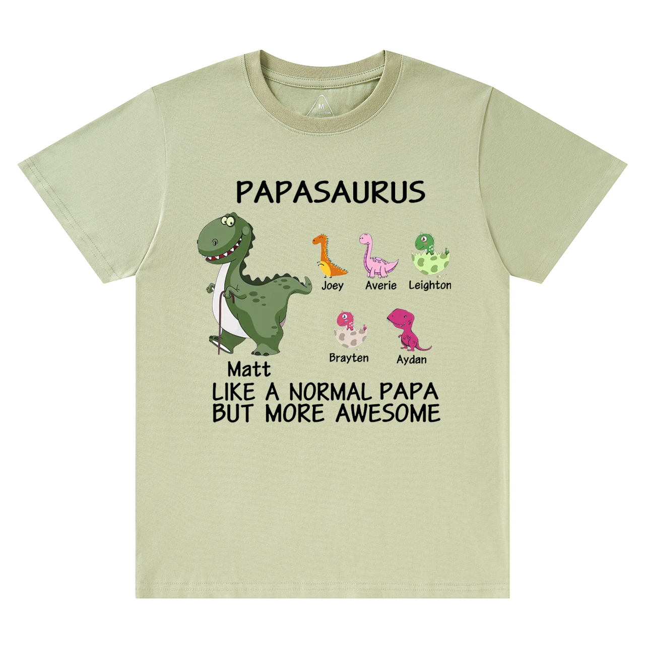 Papasaurus Grandpa Shirt Personalized With Name
