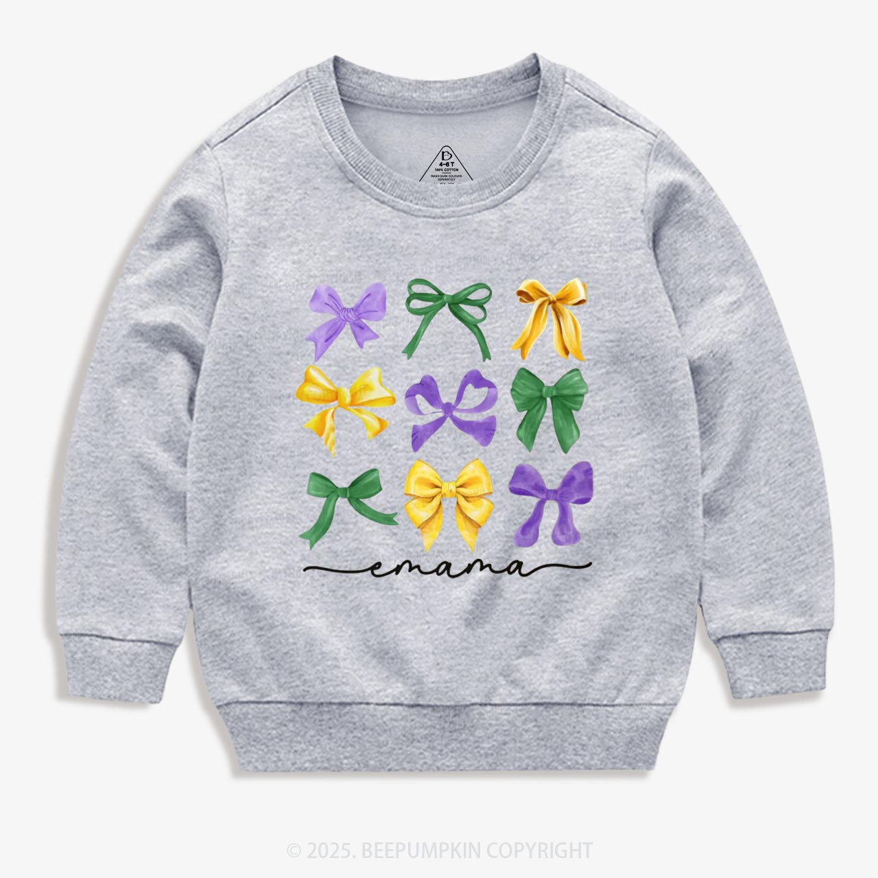 Personalized Carnival Bow Name Kid's Sweatshirt