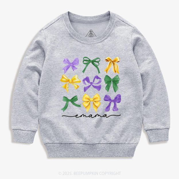 Personalized Carnival Bow Name Kid's Sweatshirt