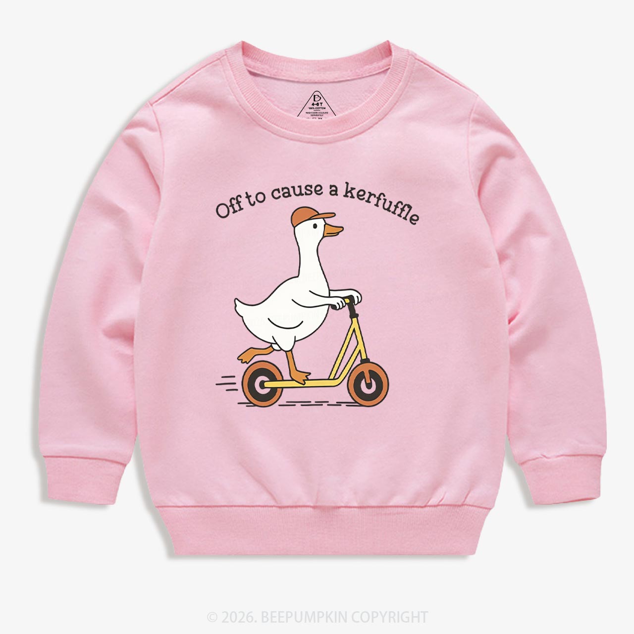 Off To Cause A Kerfuffle Silly Duck Animal Toddler&Kid's Sweatshirt
