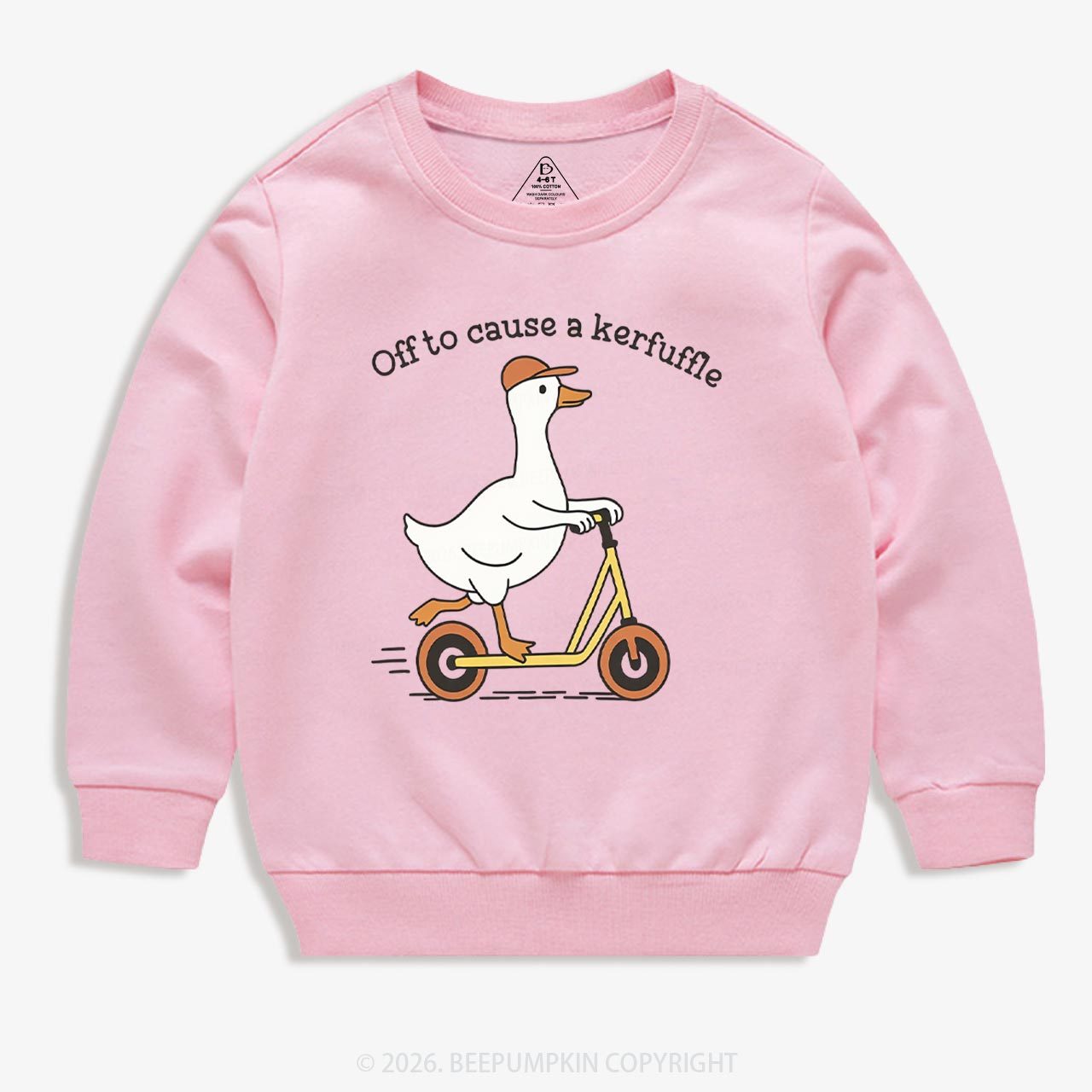 Off To Cause A Kerfuffle Silly Duck Animal Toddler&Kid's Sweatshirt