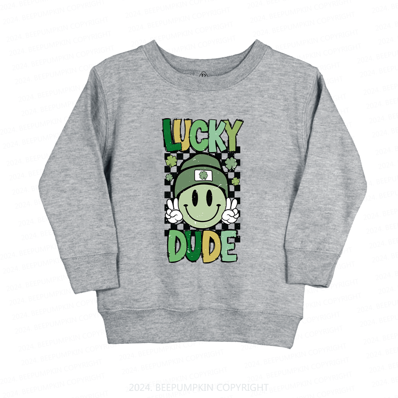 Retro Lucky Dude St.Patricks Day Kids Sweatshirt
