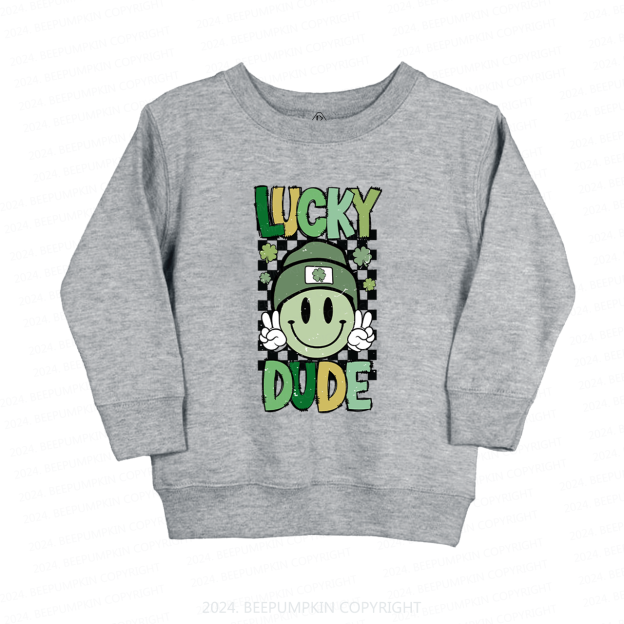 Retro Lucky Dude St.Patricks Day Kids Sweatshirt