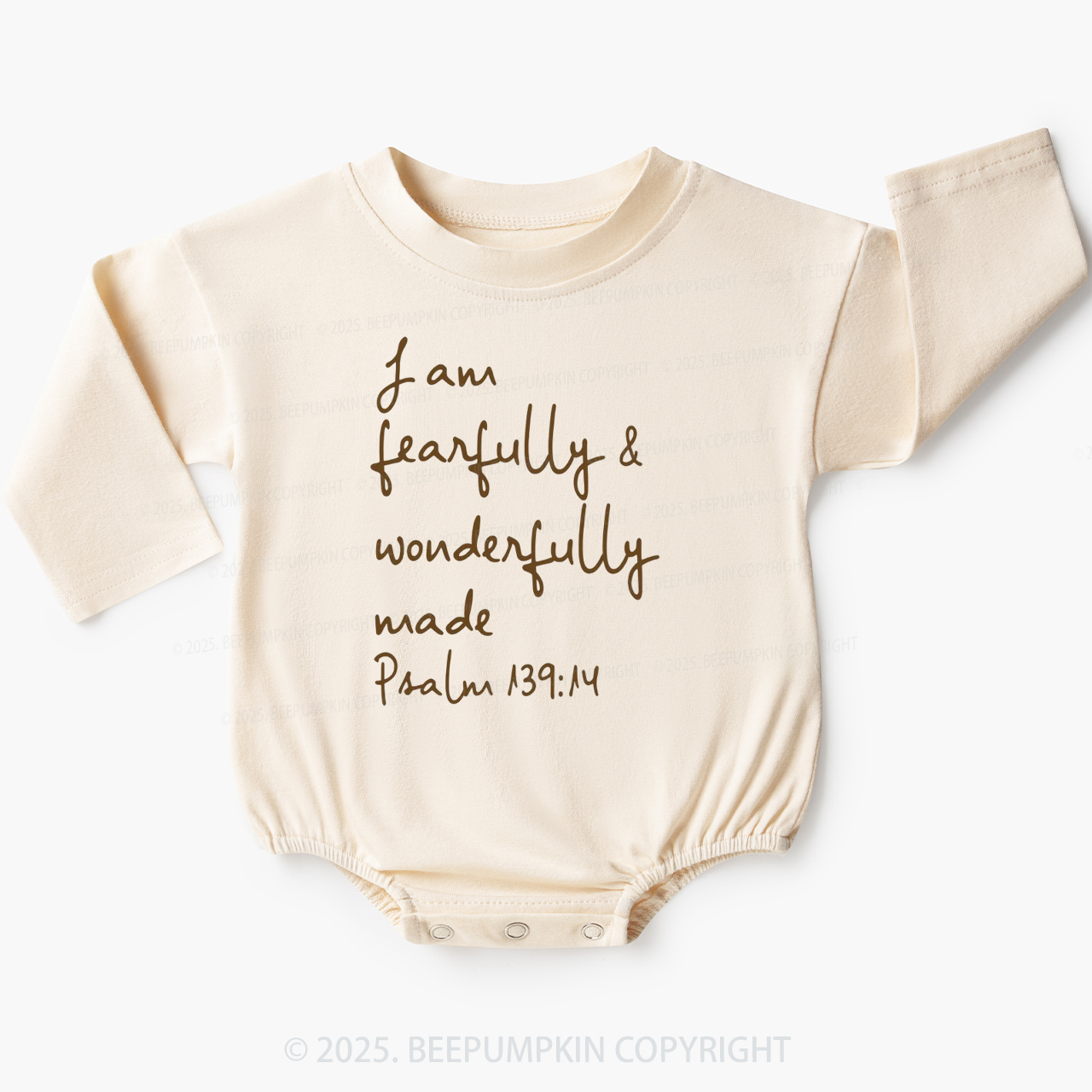 I Am Fearfully And Wonderfully Made Jesus Baby Bubble Romper Beepumpkin