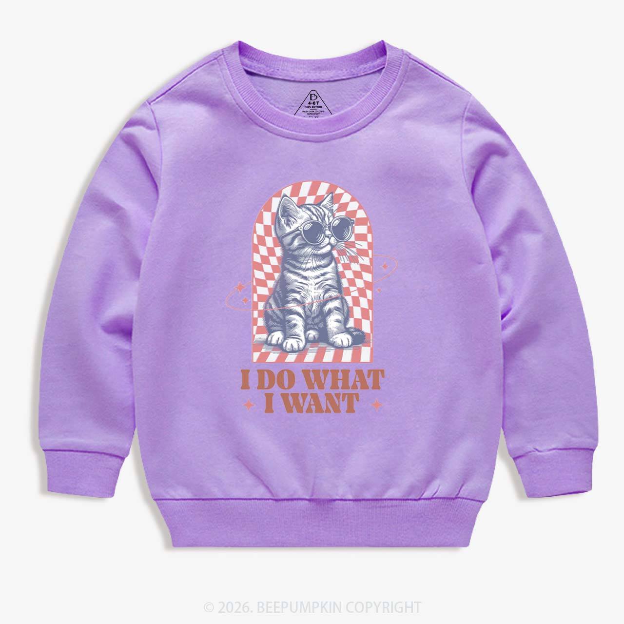 I Do What I Want Kitten Kid's Sweatshirt