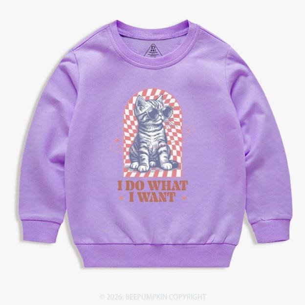 I Do What I Want Kitten Kid's Sweatshirt