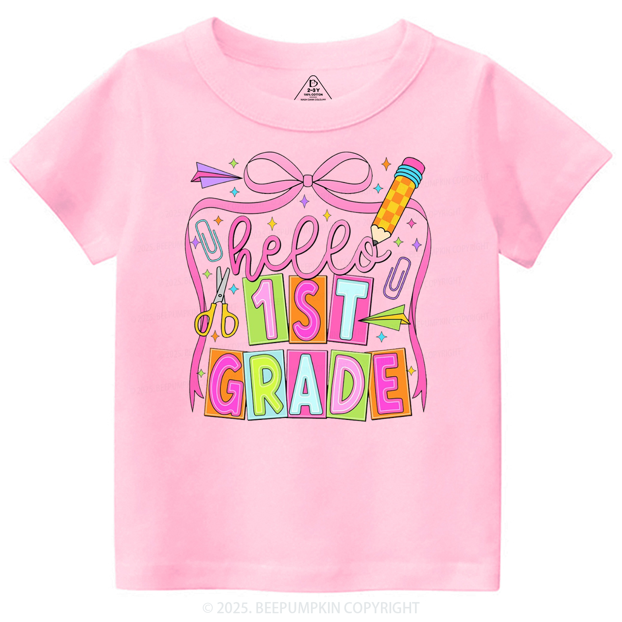 Hello 1st Grade Toddler&Kid's Tees Beepumpkin