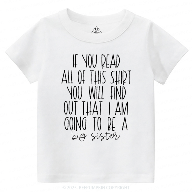 Big Sister Toddler&Kid's Tees Beepumpkin