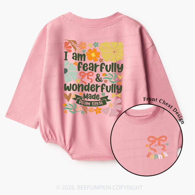 Personalized Name Fearfully And Wonderfully Baby Bubble Romper