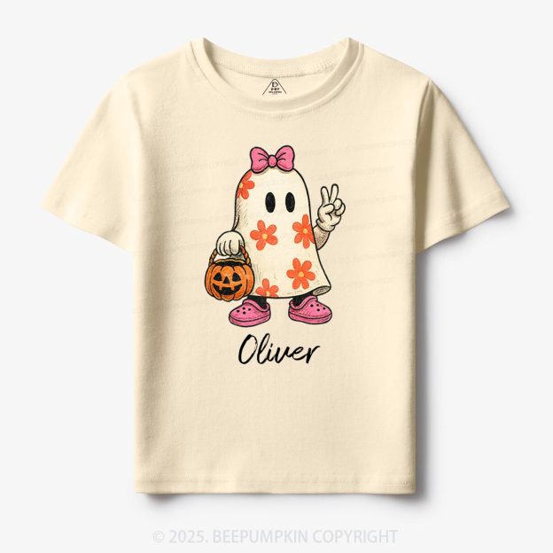Personalized Halloween Cute Ghost and Pumpkin Toddler&Kid's Tees Beepumpkin