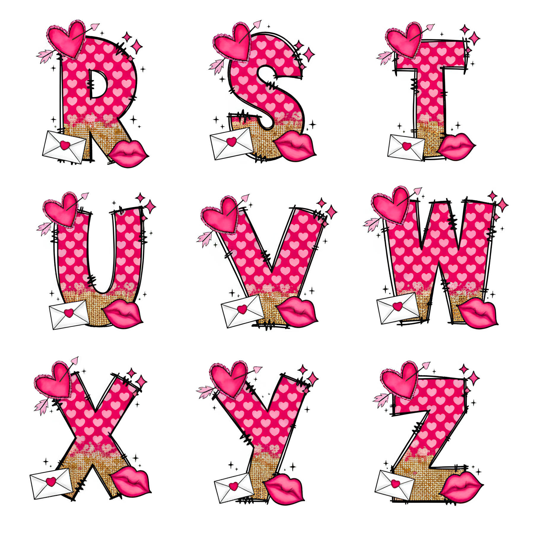 Personalized Valentine's Day Pink Hearts Toddler&Kid's Tees Beepumpkin