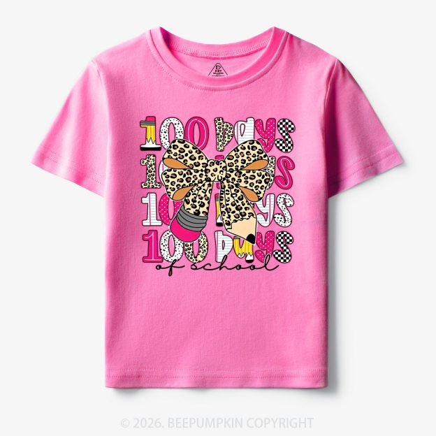 Leopard Love 100 Days Of  School Edition Toddler&Kid's Tees Beepumpkin