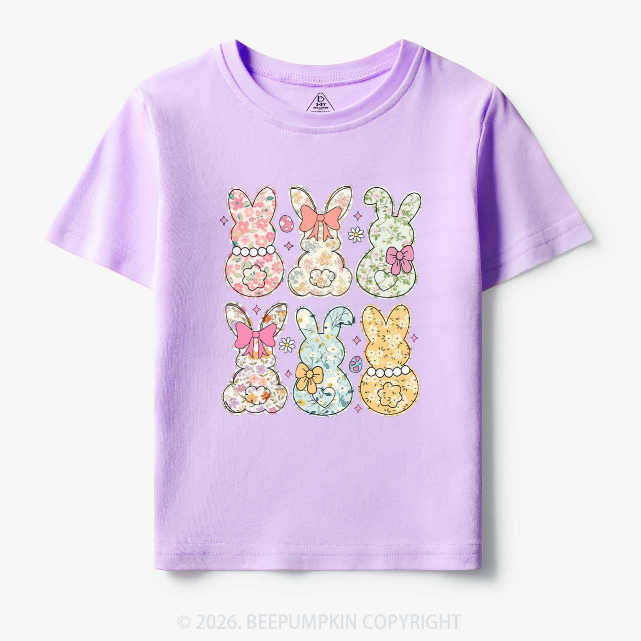 Vintage Spring Floral Bunny Bows Toddler&Kid's Tees