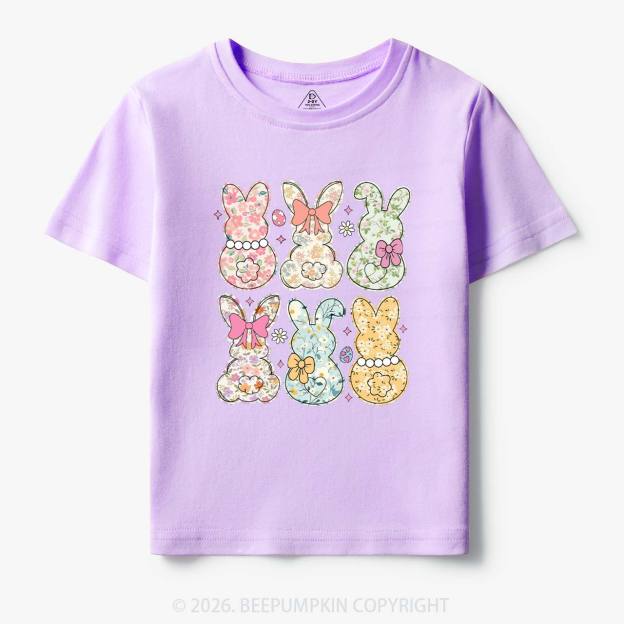 Vintage Spring Floral Bunny Bows Toddler&Kid's Tees
