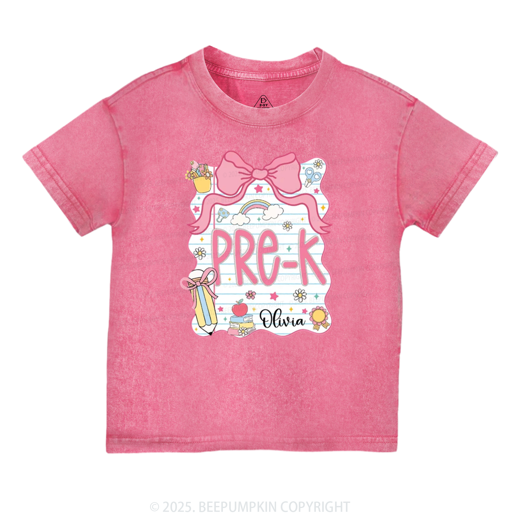 Personalized Sweet School Journey Toddler&Kids Washed Tees