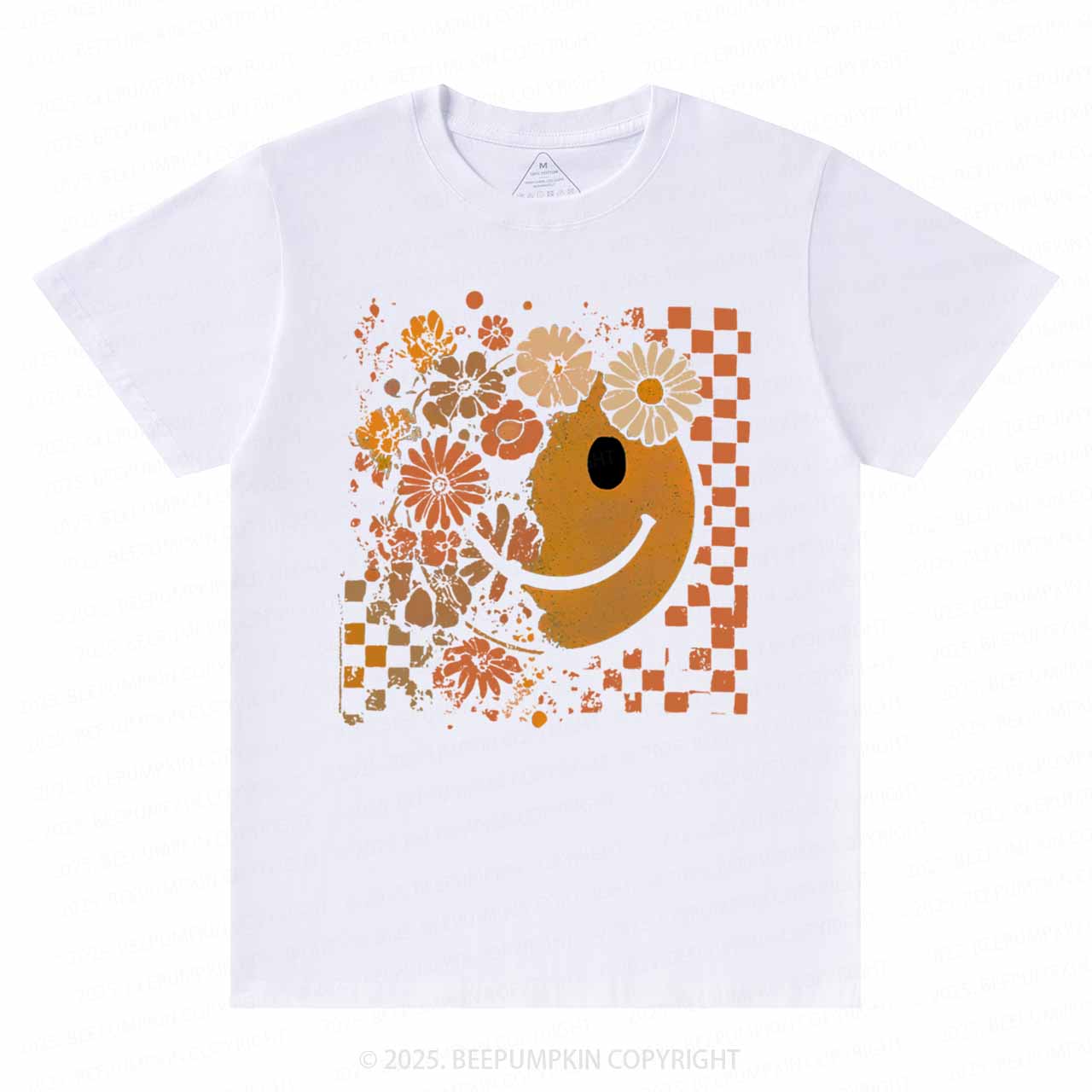 Floral Fall Smiley Face T-Shirts Beepumpkin 